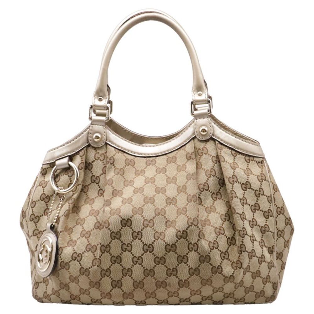 Gucci Medium Sukey Tote Bag in Beige Coated Canvas